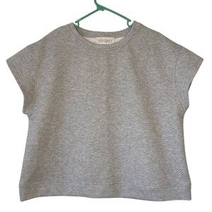 Veveret Gray Women's Cap Sleeve Oversized Sweatshirt